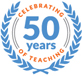 50 years teaching logo